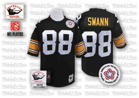 Men's Authentic Lynn Swann Mitchell and Ness Jersey Black Home - #88 Throwback NFL Pittsburgh Steelers